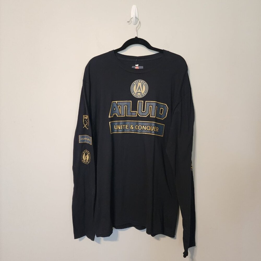 Atlanta United FC Fanatics Long Sleeve Shirt Unite Conquer Black XL MLS Soccer